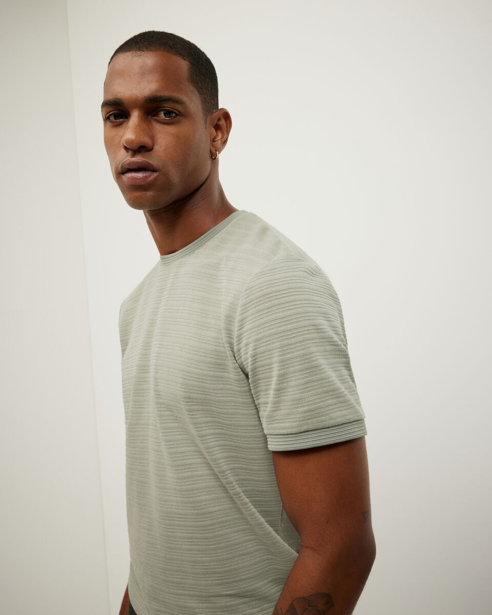 Stripe Jacquard Tee, Eucalyptus, hi-res